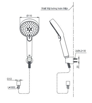 Bộ sen tắm TOTO TBV01401BA/TBW07009A nhiệt độ (3 chế độ)