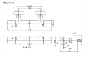 Bộ sen tắm TOTO TBV01401BA/TBW07011A nhiệt độ