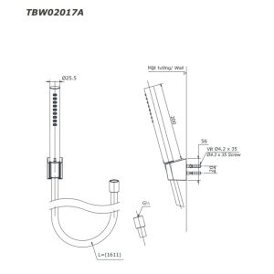 Bộ sen tắm TOTO TBV01402BA/TBW02017A nhiệt độ