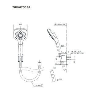 Bộ sen tắm TOTO TBV03427V/TBW02005A nhiệt độ