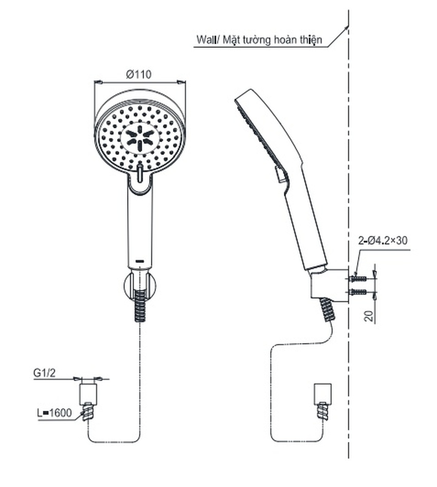 Bộ sen tắm TOTO TBV03427V/TBW07009A nhiệt độ (3 chế độ) - SKU TBV03427V/TBW07009A Bộ sen tắm TOTO TBV03427V/TBW07009A nhiệt độ (3 chế độ) - Hình 5