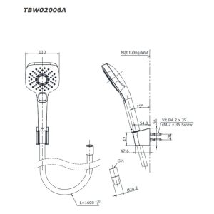 Bộ sen tắm TOTO TBV03429V/TBW02006A nhiệt độ (3 chế độ)